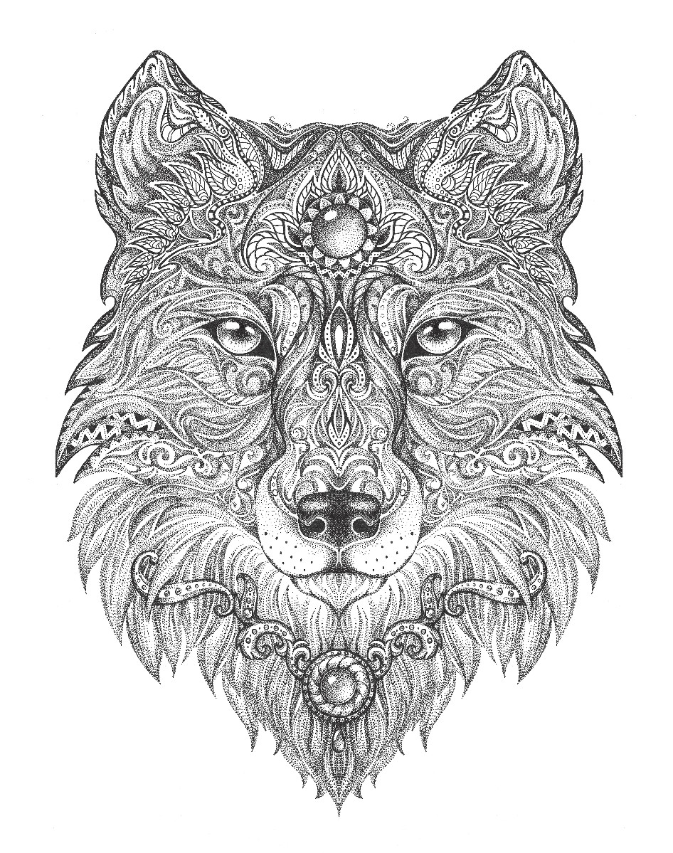 Adult Coloring Pages Wolf
 Wolf adult colouring page Colouring In Sheets Art