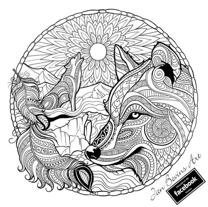 Adult Coloring Pages Wolf
 Pin by Vicki Chapman on Adults who love to color