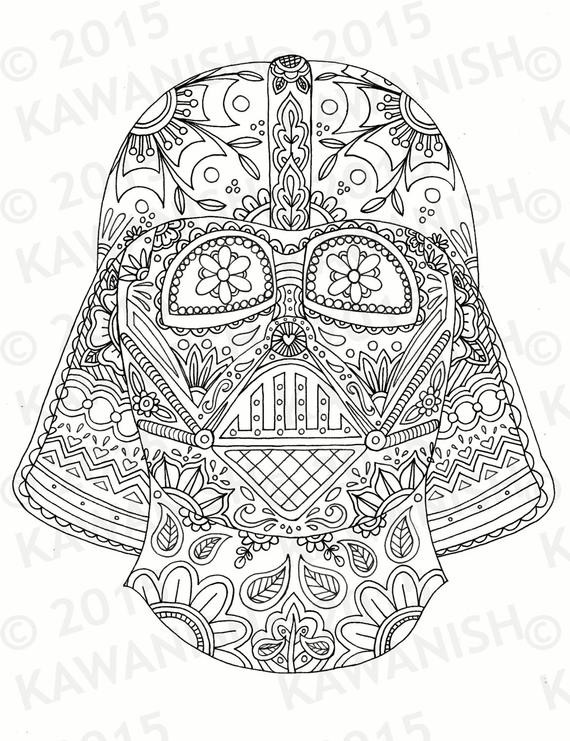 Adult Star Wars Coloring Book
 day of the dead darth vader mask adult coloring page t wall