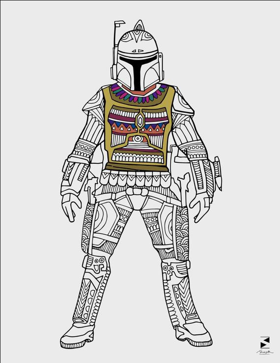 Adult Star Wars Coloring Book
 Star Wars Coloring Pages Boba Fett Printable Adult coloring