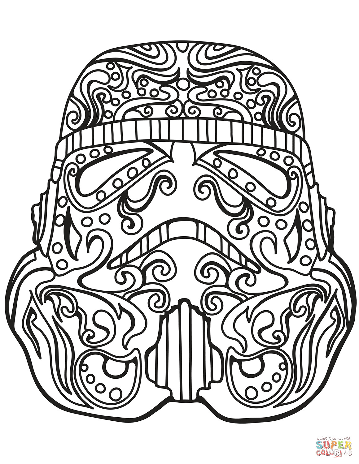 Adult Star Wars Coloring Book
 Star Wars Stormtrooper Sugar Skull coloring page