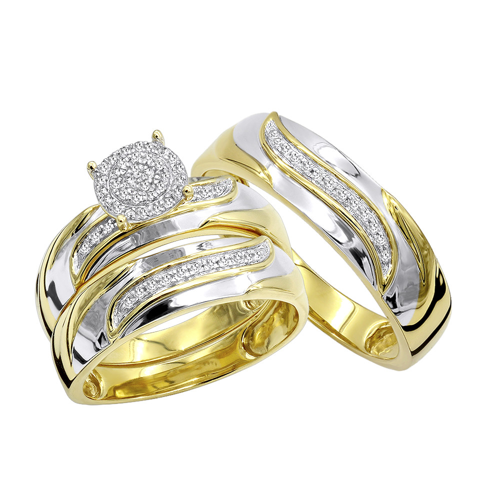 Affordable Wedding Ring Sets
 10K Gold Affordable Diamond Engagement Ring Wedding Band
