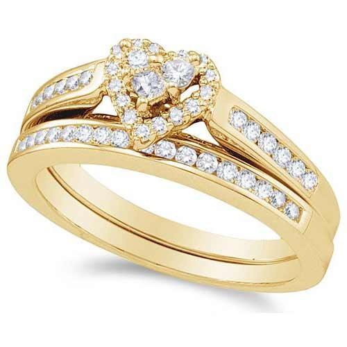 Affordable Wedding Ring Sets
 Affordable Heart Ring Halo Bridal Set Ring 1 Carat Round