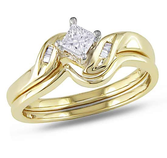 Affordable Wedding Ring Sets
 Graceful Cheap Diamond Wedding Set 0 25 Carat Princess Cut