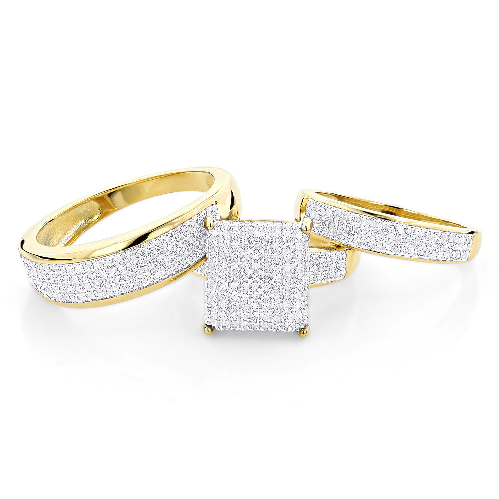 Affordable Wedding Ring Sets
 Affordable Trio Ring Sets Diamond Wedding Ring Set 1 25ct