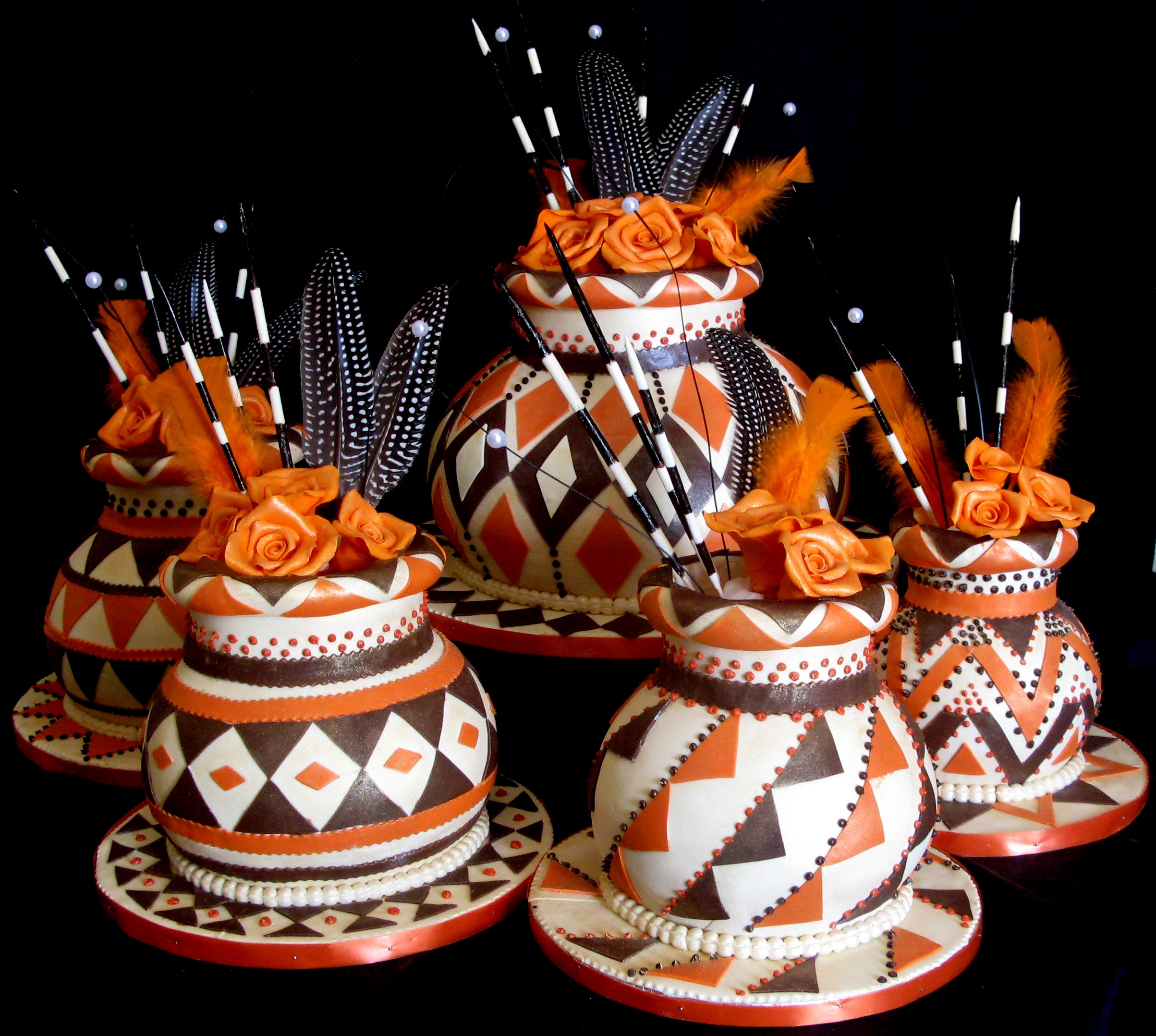 African Wedding Cakes
 Traditional Five African Pots Cake