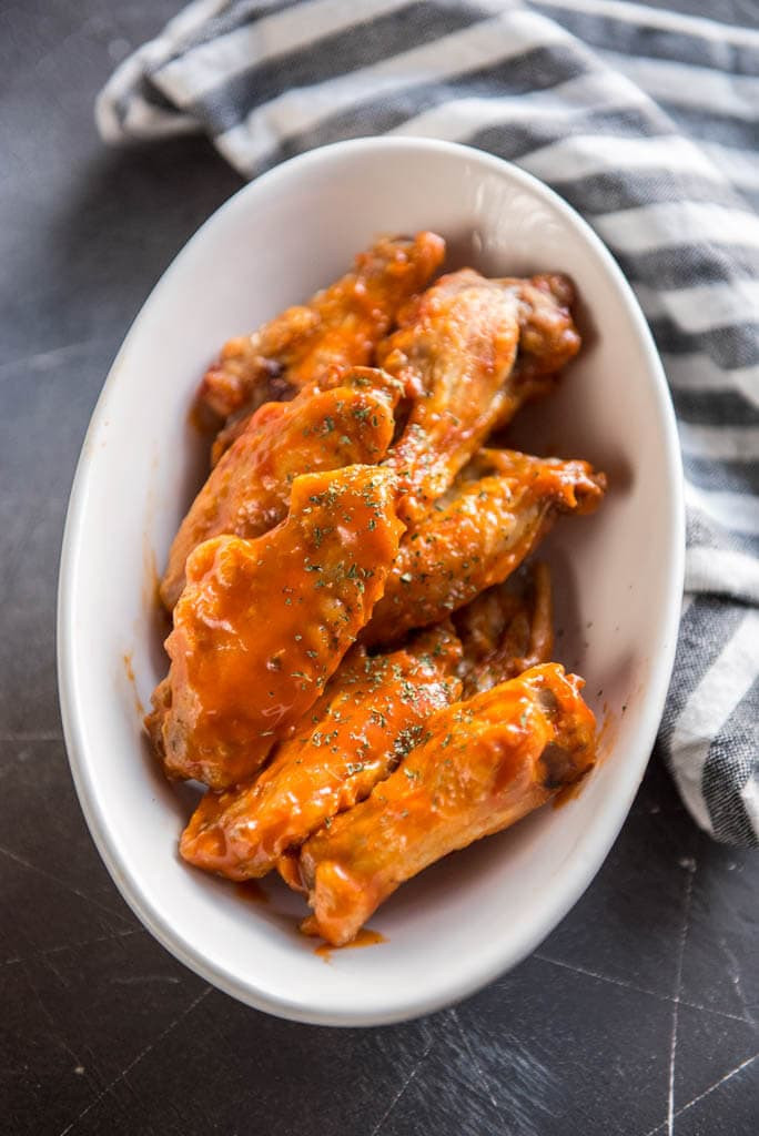 Air Fryer Recipes Chicken Wings
 Easy Air Fryer Chicken Wings Garnished Plate