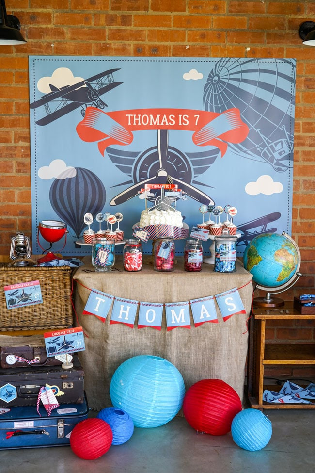 Airplane Decorations For Birthday Party
 Vintage Airplane Birthday Party Airplane Birthday Party