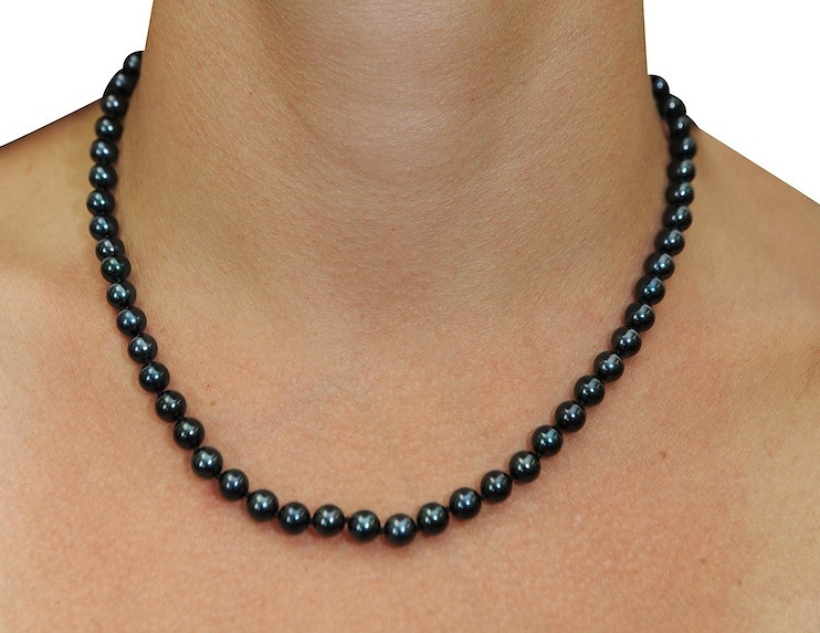 Akoya Pearl Necklace
 6 0 6 5mm Japanese Akoya Black Pearl Necklace AAA Quality