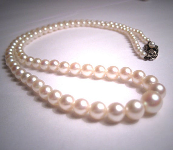 Akoya Pearl Necklace
 Antique Akoya Pearl Necklace Vintage Fuji Art by