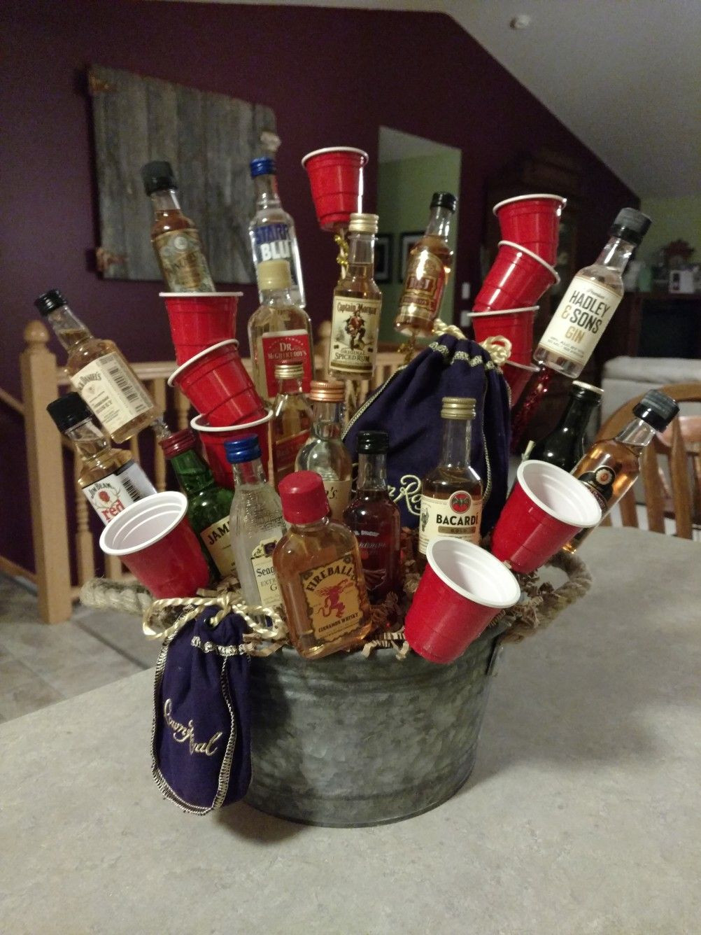 Alcohol Gift Basket Ideas
 Great t for a guy Crown Royal is featured in this