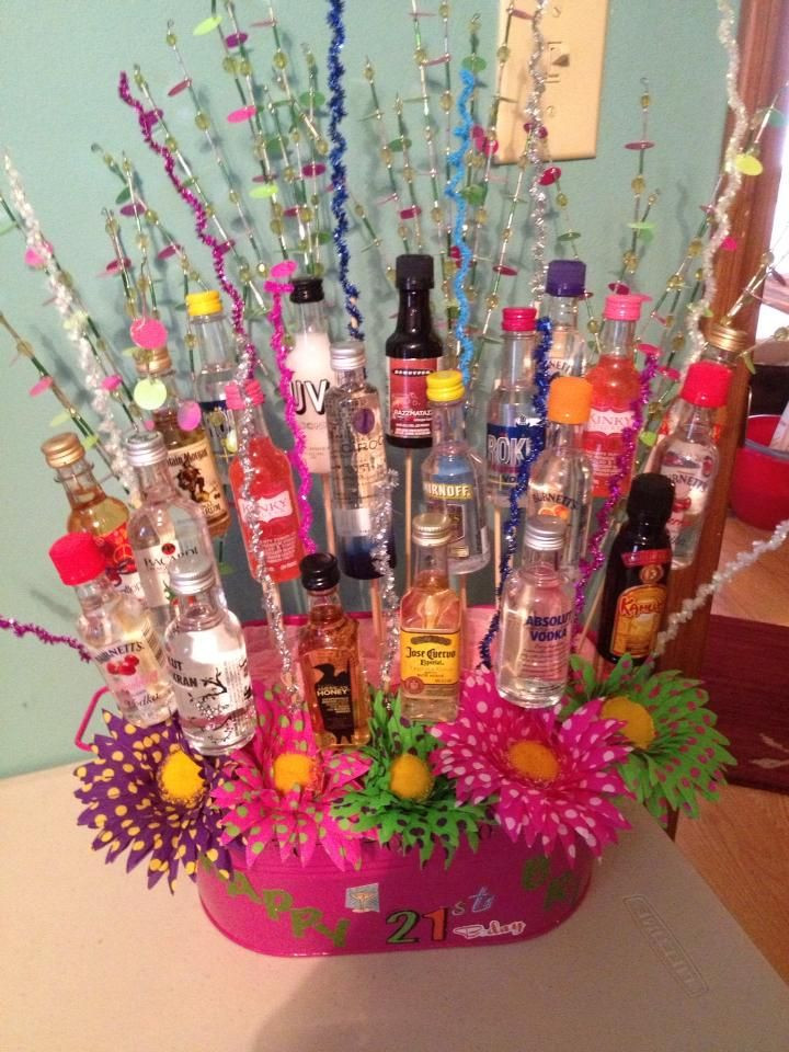 Alcohol Gift Basket Ideas
 Cute Idea 21st birthday alcohol basket