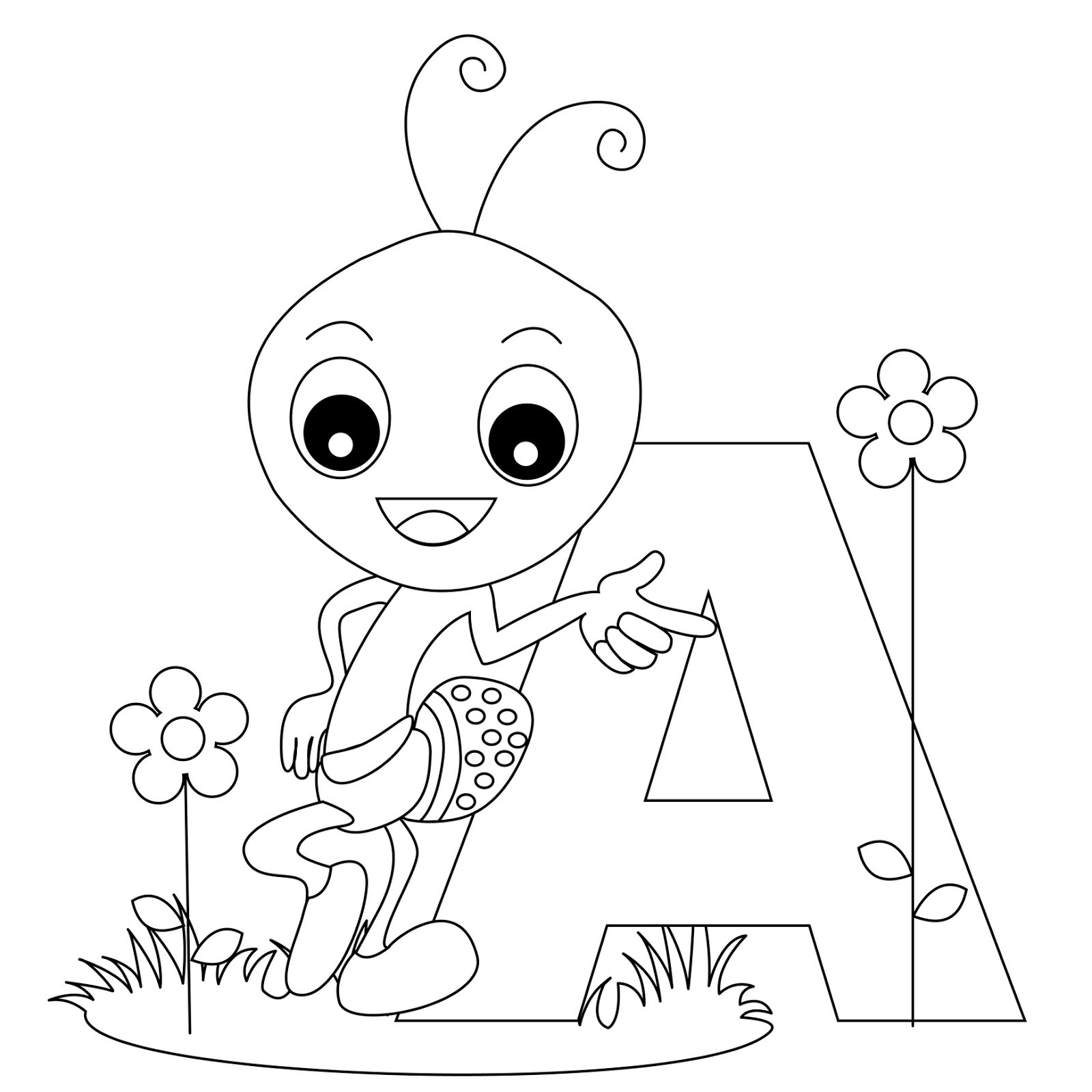 Alphabet Coloring Pages For Toddlers
 Animal Alphabet Letter A coloring Child Coloring
