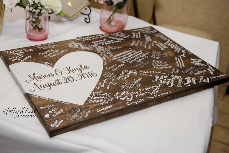 Alternatives To Guest Books At Weddings
 Alternative wedding guest book wood guest book wedding