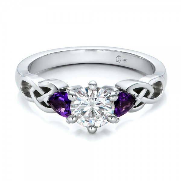 Amethyst Wedding Rings
 Custom Amethyst and Diamond Engagement Ring