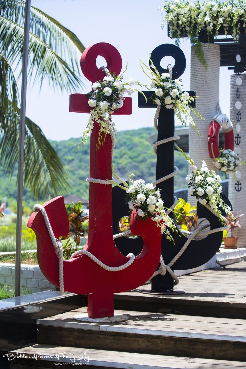 Anchor Themed Wedding
 Red and black anchor a decorative prop for theme wedding