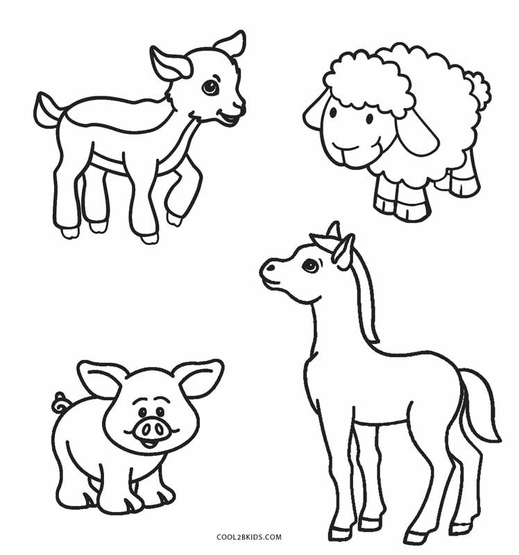 Animal Coloring Pages For Toddlers
 Free Printable Farm Animal Coloring Pages For Kids