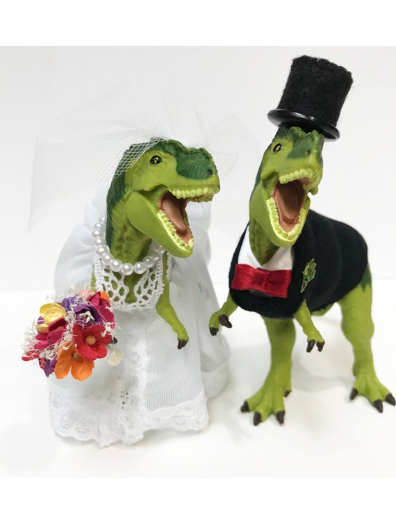 Animal Wedding Cake Toppers
 Custom Dinosaur Wedding Cake Topper Animal Wedding Cake