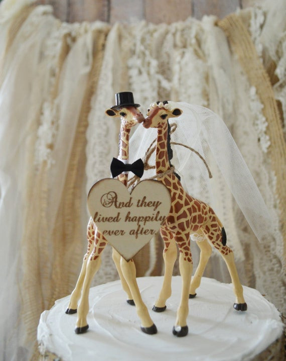 Animal Wedding Cake Toppers
 Giraffe wedding cake topper animal wedding cake