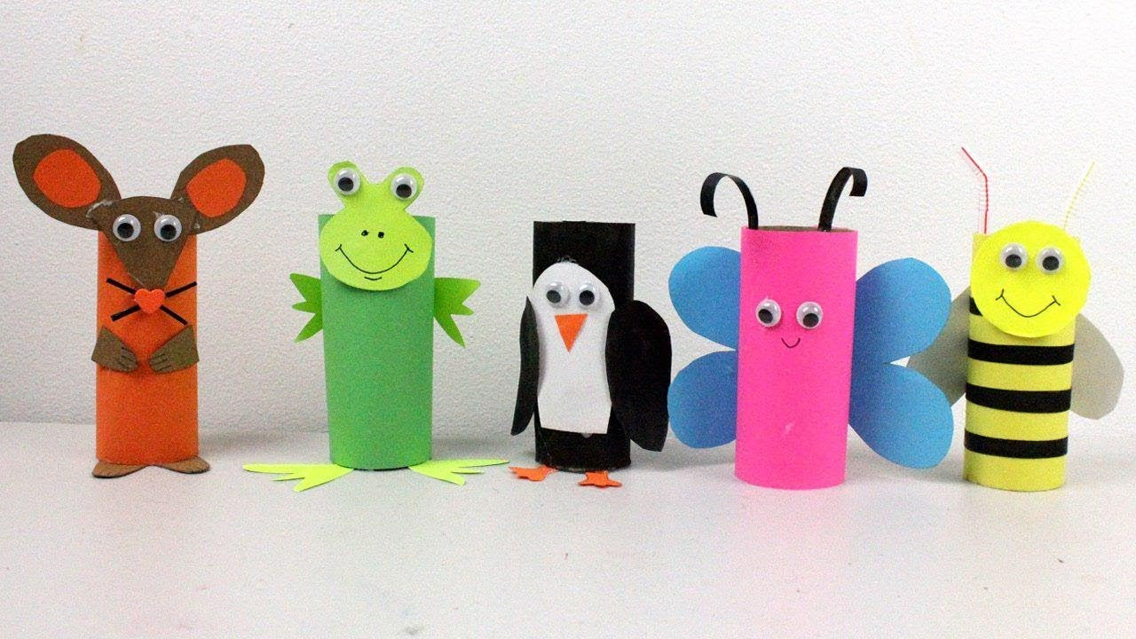Animals Crafts For Kids
 5 Easy Paper Roll Crafts Cute Animals Toys for Kids To Do