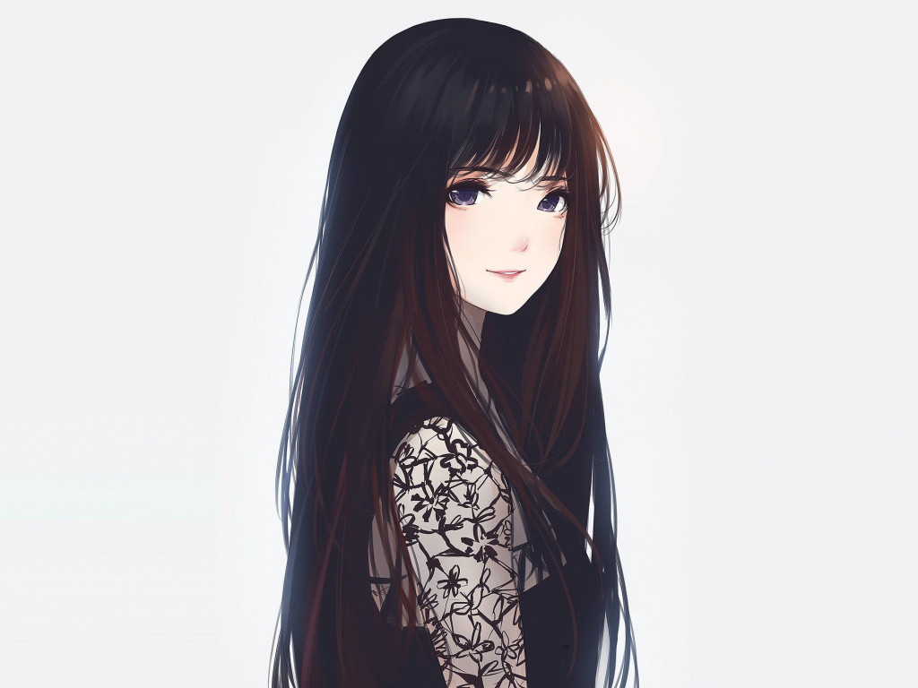 Anime Girl Long Hairstyles
 Desktop wallpaper beautiful anime girl artwork long