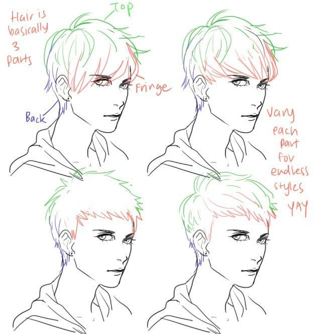 Anime Guy Hairstyles Drawing
 draw the hair tutorials hair anime