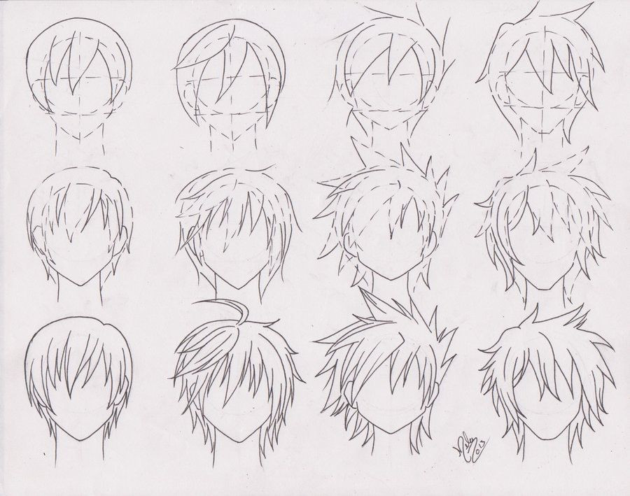 Anime Guy Hairstyles Drawing
 Practice hairstyle for Boys 01 by FutagoFude 2insROID