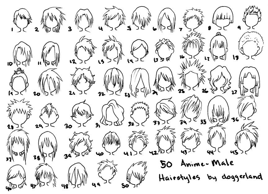 Anime Hairstyle Male
 AnimeAção Exemplos para Treino de cabelos para Mangá