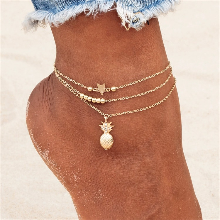 Anklet Summer
 Ankle Chain Pineapple Pendant Anklet Beaded 2019 Summer