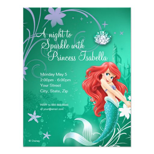 Ariel Birthday Invitations
 Ariel Birthday Invitation 4 25" X 5 5" Invitation Card