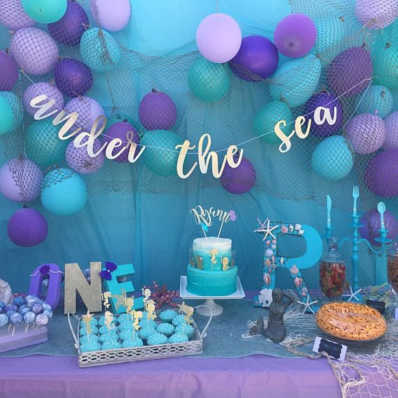 Ariel Pool Party Ideas
 Under the Sea Party Mermaid Party Sea Party Banner