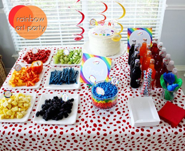 Art Party Food Ideas
 Rainbow Art Party from Hi Sugarplum Dimple Prints