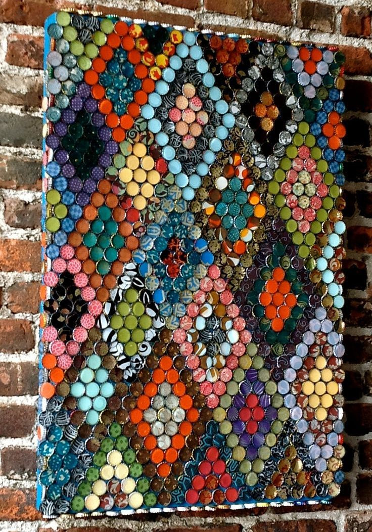 Art Project Ideas For Adults
 Bottle Cap Art I love seeing a good recycled art project