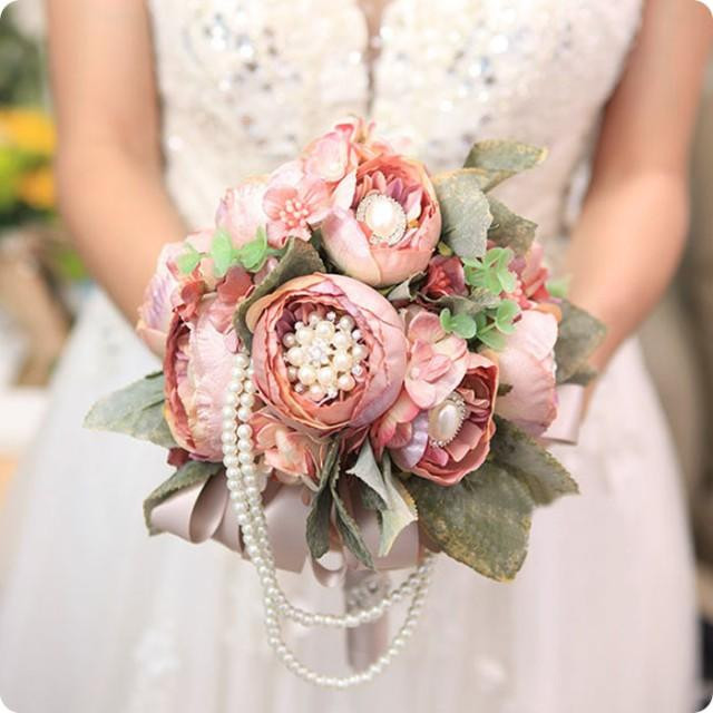 Artificial Wedding Flowers
 Vintage European Style Luxury Champange Wedding Artificial