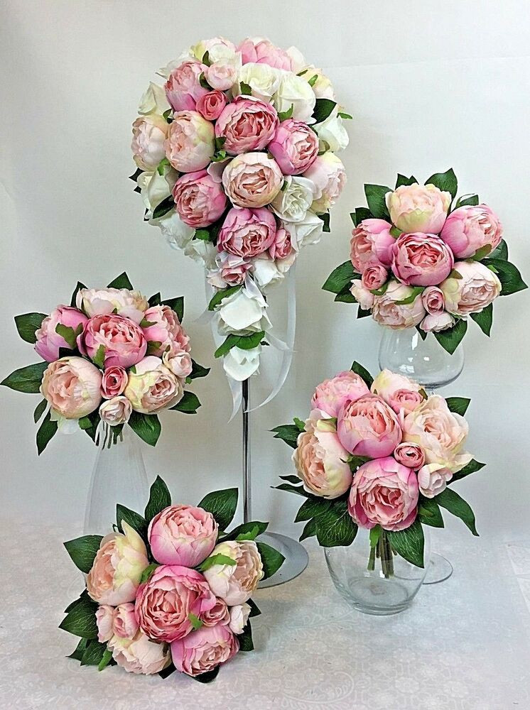 Artificial Wedding Flowers
 Artificial flower pink Light pink peony teardrop bridal
