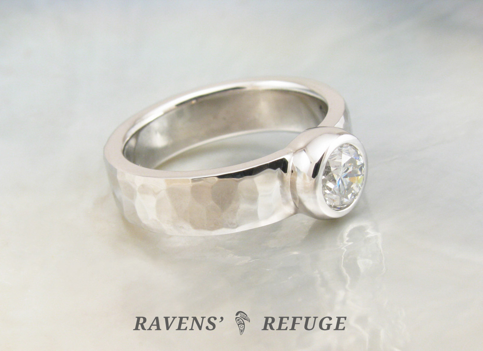 Artisan Wedding Rings
 artisan engagement ring with bezel set diamond Ravens