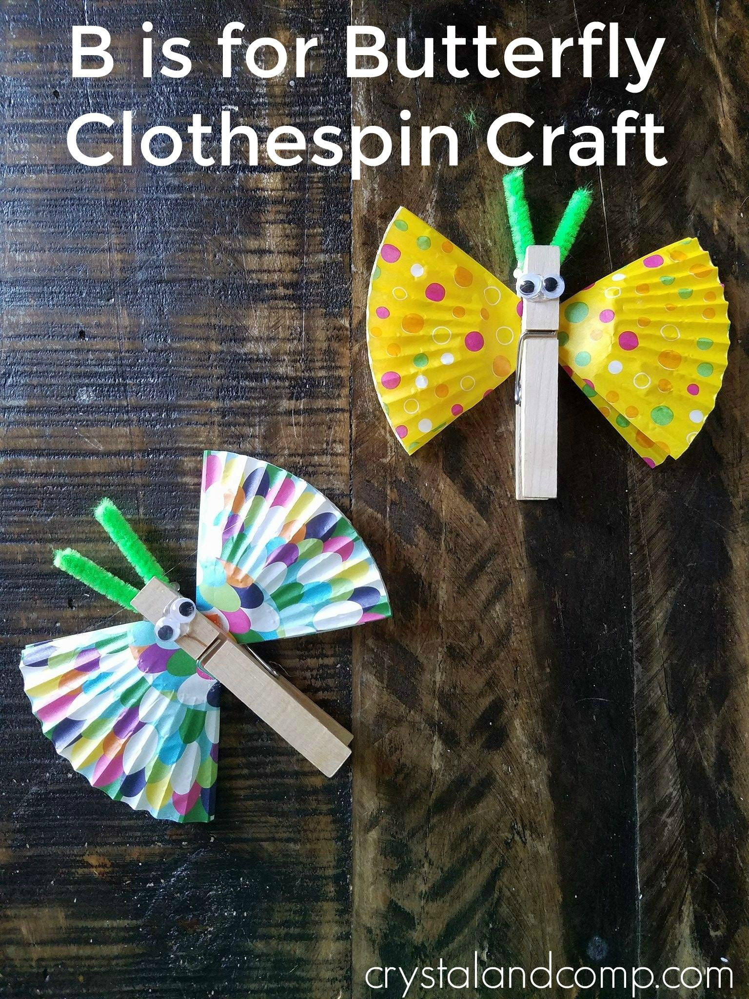 Arts And Craft Ideas For Preschoolers
 Butterfly Clothespin Craft for Preschoolers