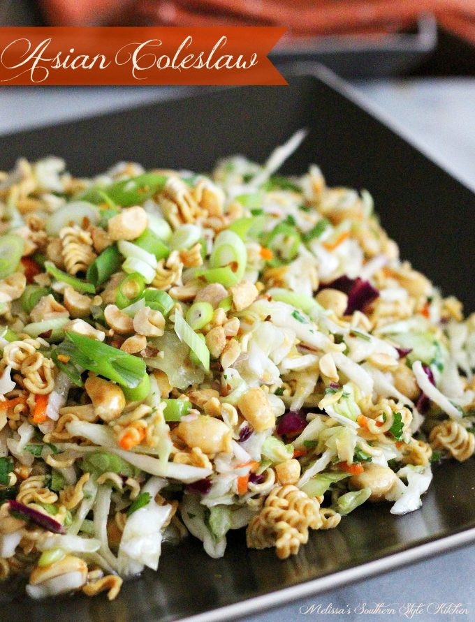 Asian Cole Slaw With Ramen Noodles
 Asian Coleslaw melissassouthernstylekitchen