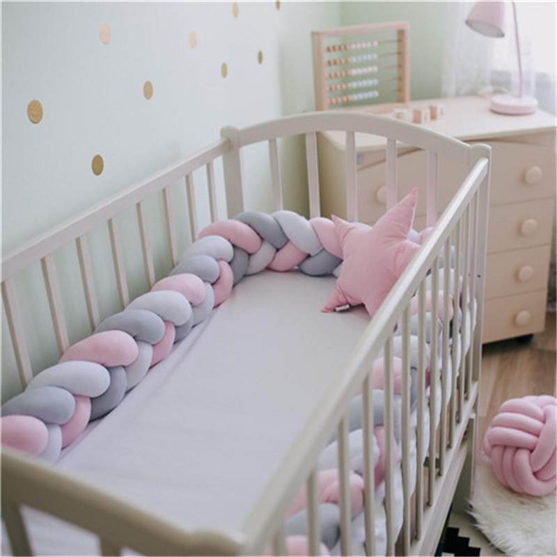 Baby Bed Decor
 200cm Baby Bed Bumper Knot Design Newborn Baby Crib