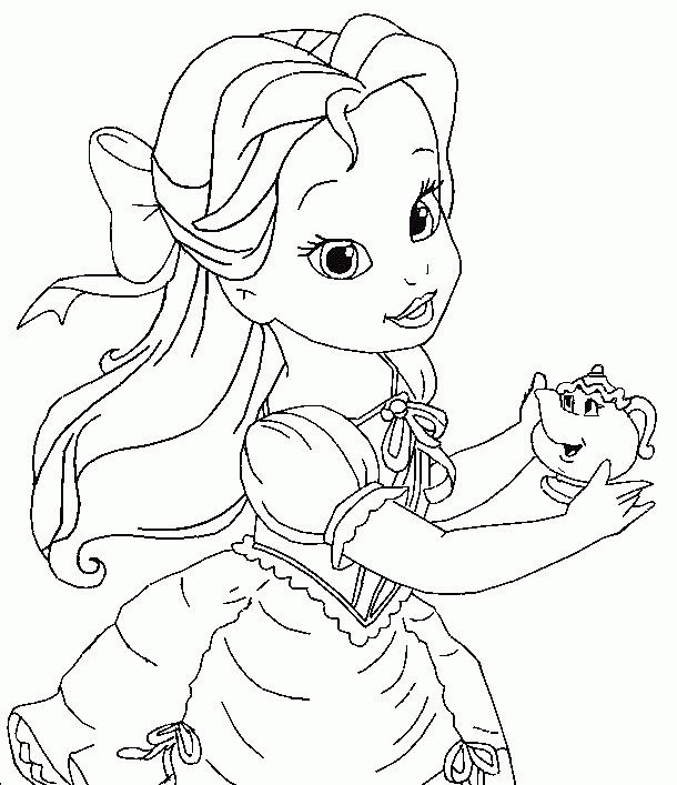 Baby Belle Coloring Pages
 baby princesses disney