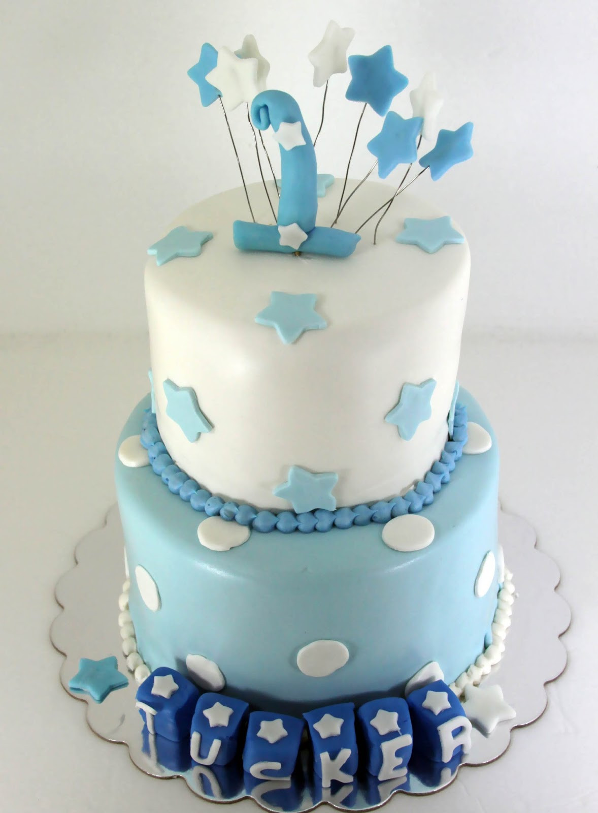 Baby Birthday Cakes
 Tastefully Done Baby Boy Blue 1st Birthday Cake