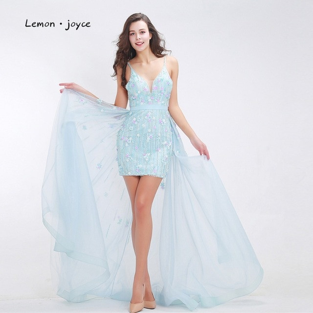 Baby Blue Party Dresses
 Fashionable Baby Blue Prom Dresses 2018 Luxury Floral