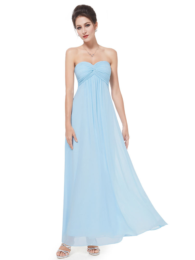Baby Blue Party Dresses
 Lovely New Arrival Baby Blue Strapless Ruched Twist Bust