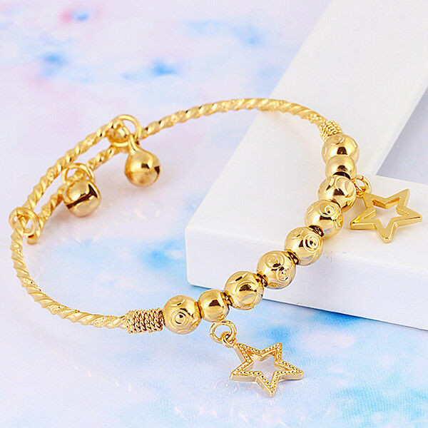 Baby Bracelets Gold
 Baby Children s Jewellery 18k Yellow Gold Filled GF Charm