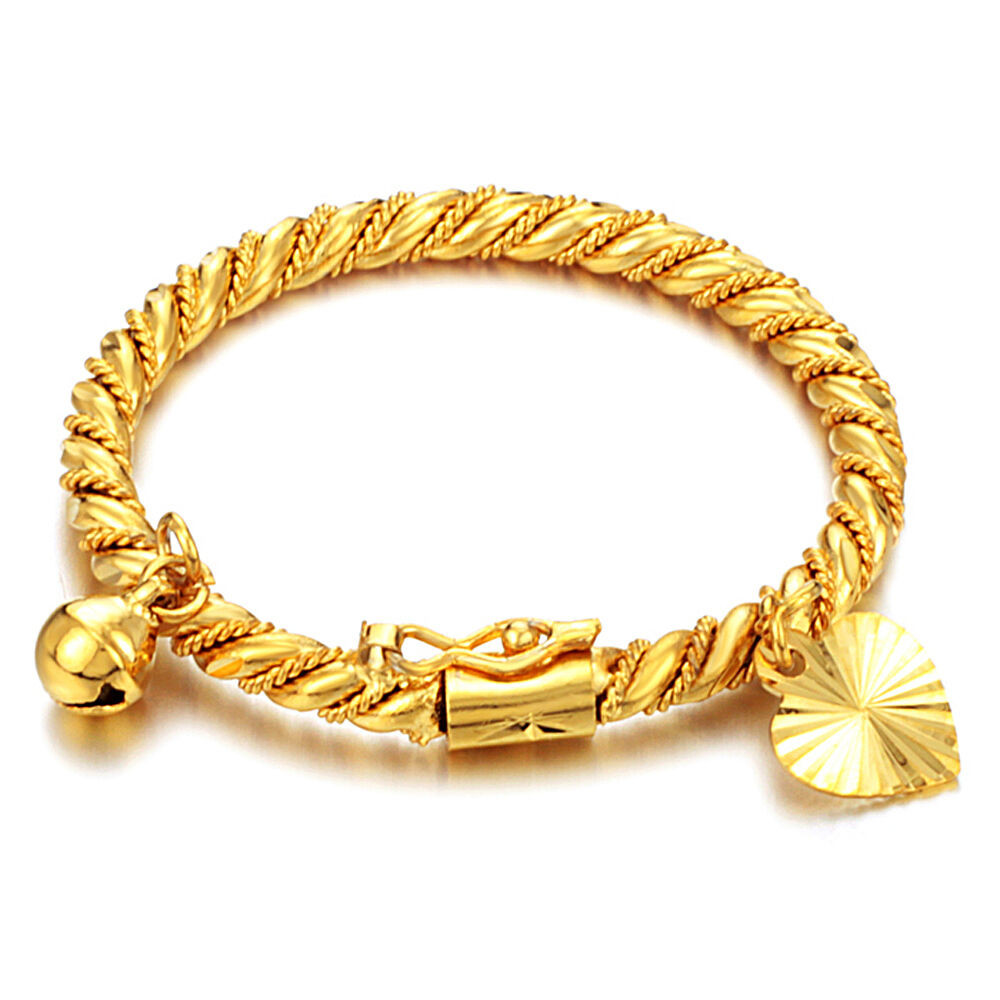 Baby Bracelets Gold
 Children s Jewelry 18K Gold Plated Bell Twisted Bracelet