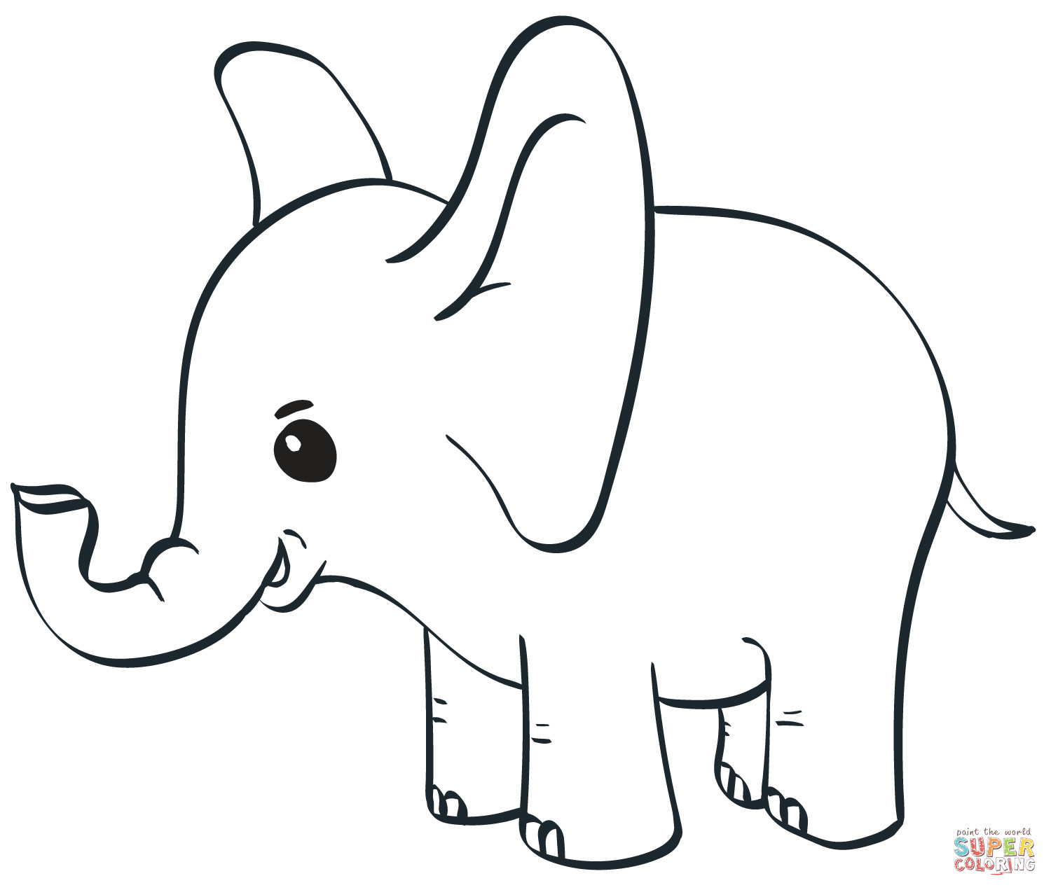 Baby Elephant Coloring Page
 Baby Elephant coloring page