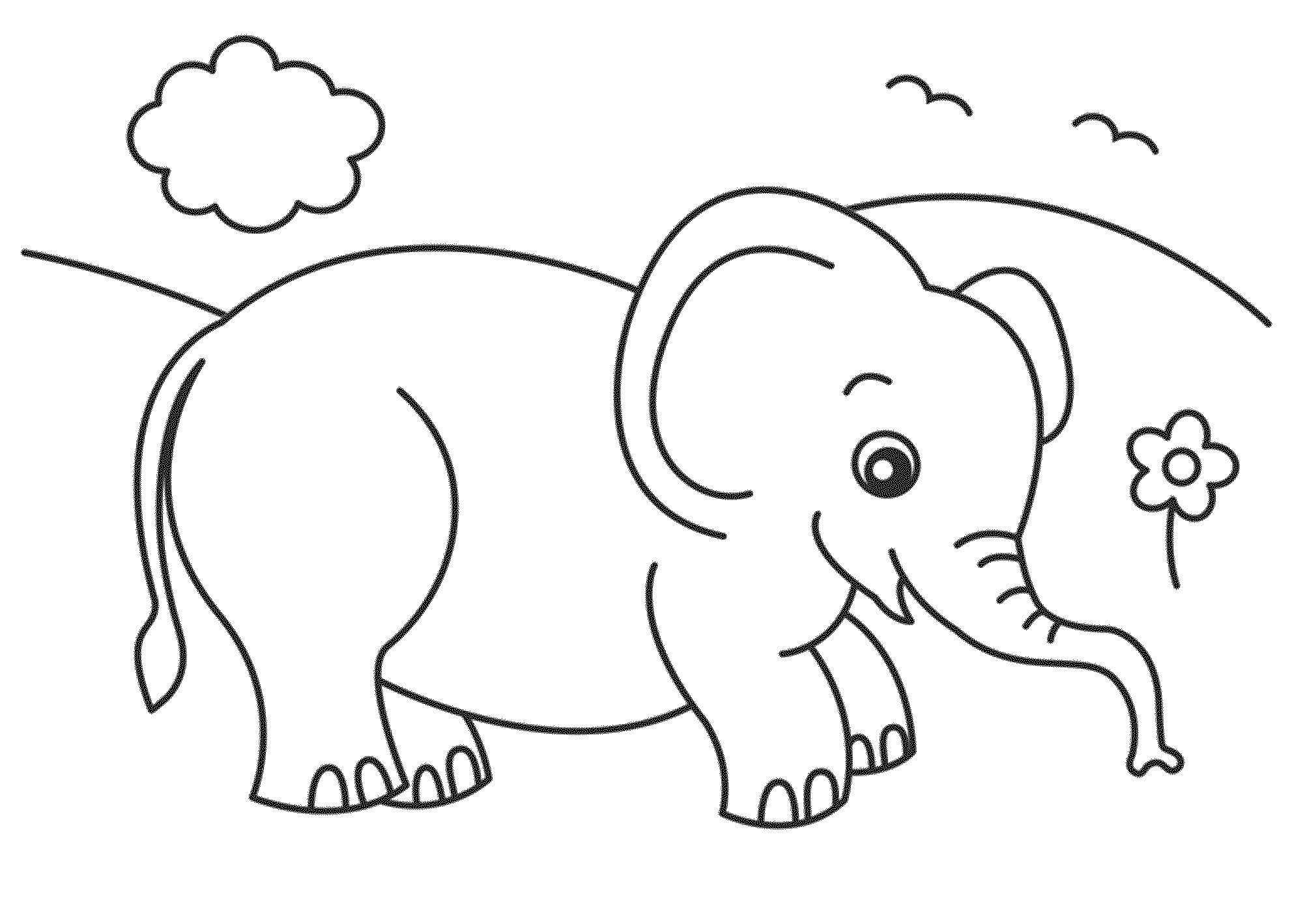 Baby Elephant Coloring Page
 Print & Download Teaching Kids through Elephant Coloring