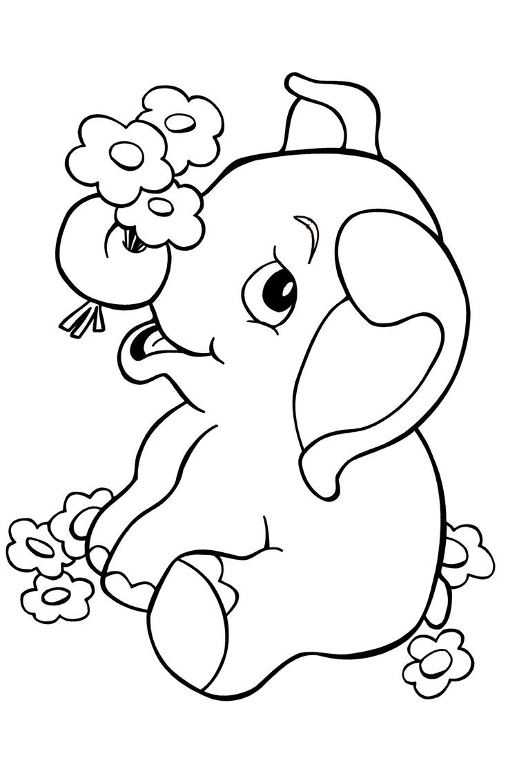 Baby Elephant Coloring Page
 Baby elephant COLORING BOOK PAGES