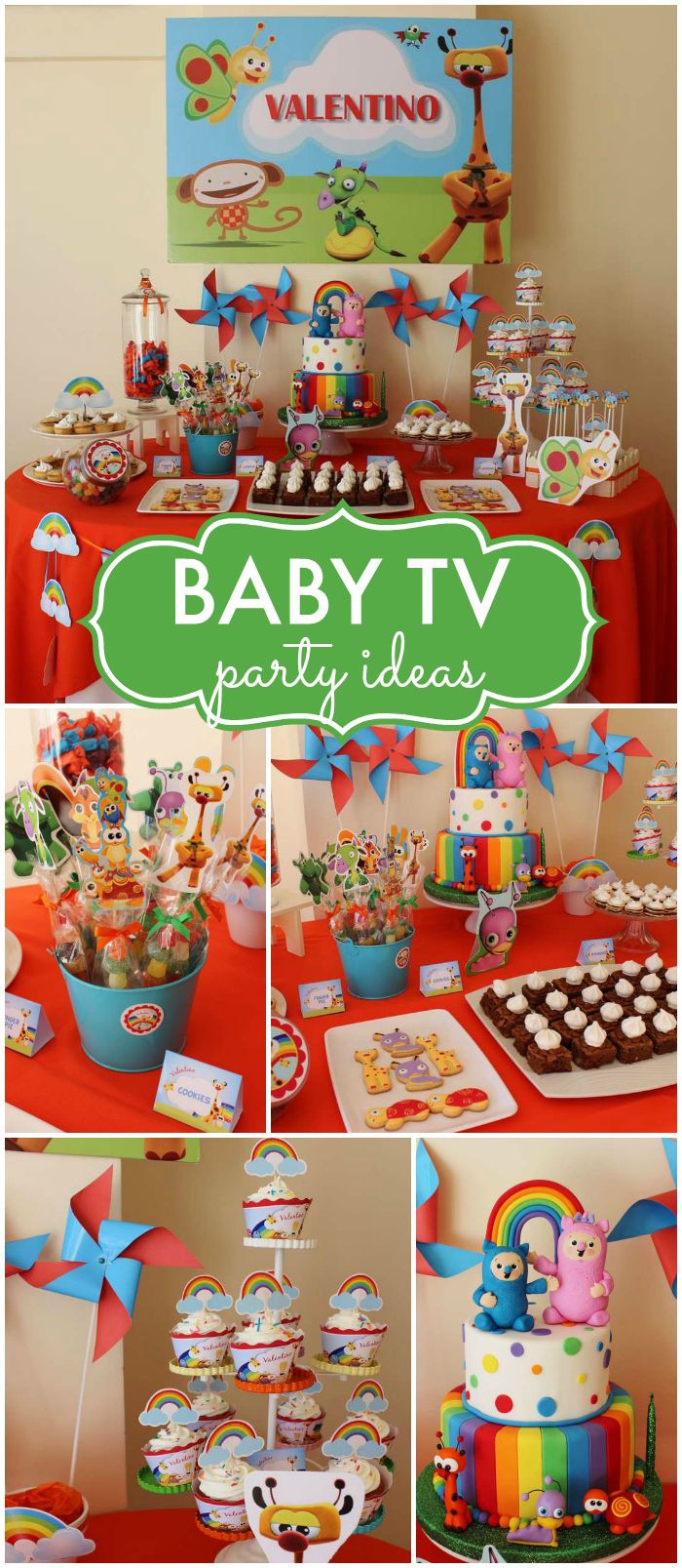Baby First Tv Party Decorations
 How fun is this Baby TV party So colorful See more