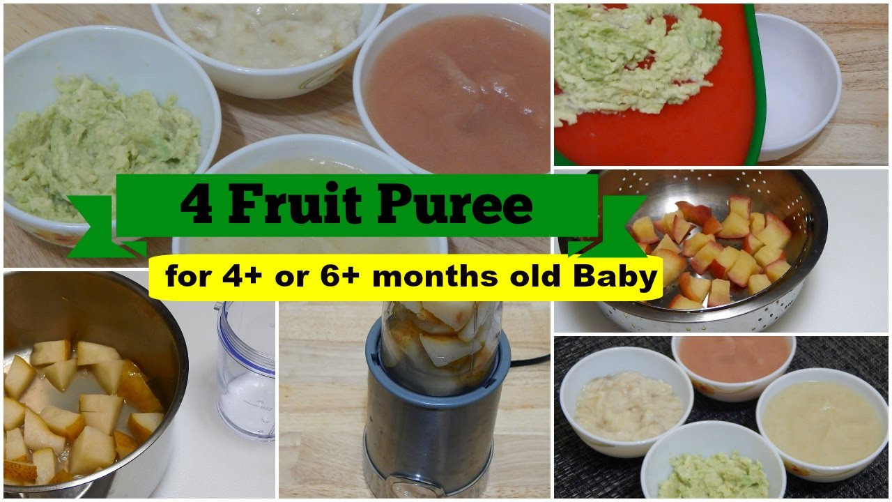 Baby Food Recipes 5 Months
 4 Fruit Puree for 4 or 6 months Baby l Healthy Baby Food